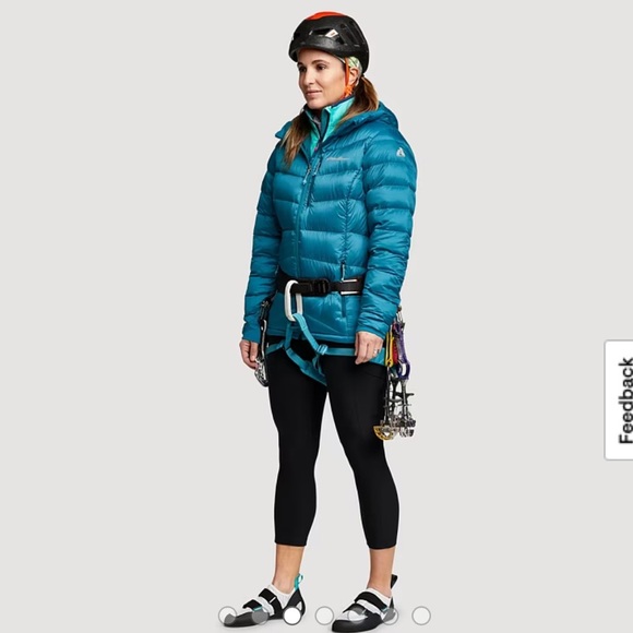 Eddie Bauer Women's Downlight 2.0 Hooded Puffer Jacket Meridian Blue Medium TALL - Picture 10 of 15